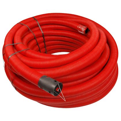 Wavin MantelFlex PE mantelbuis met trekdraad 90mm rol l= 50000 mm rood