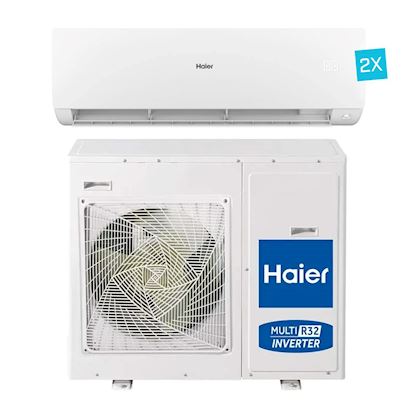 Haier Serene Multi-split 2x binnenunit 3,5 kW + 1x buitenunit 7,0 kW R32 wit (incl. 2x IR afstandsbediening en Wifi)