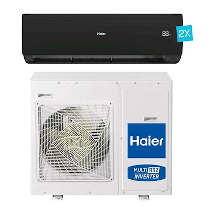 Haier Serene Multi-split 2x binnenunit 3,5 kW + 1x buitenunit 7,0 kW R32 zwart (incl. 2x IR afstandsbediening en Wifi)