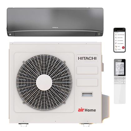 Hitachi airHome 800 grijs binnen + buitenunit 5,0 kW R32 (incl. IR afstandsbediening en Wifi)