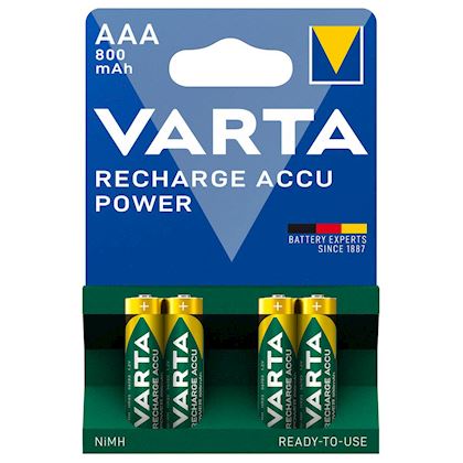 Varta AAA oplaadbare batterij NiMH accu R2U 1,2V 800mAh 4 stuks