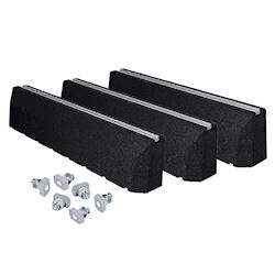 AircoBase verhoogde opstellingsbalk recycled 1000 mm rubberen dempers incl. bevestiging M8 x 40 mm (set a 3 stuks)