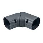 Inoac verstelbare platte bocht 45-90° NX-75-Z Antraciet RAL7016