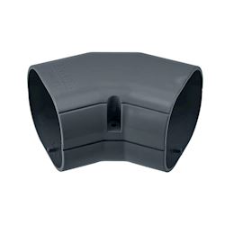 Inoac platte bocht 45° NM-75-Z Antraciet RAL7016