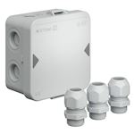 Attema kabeldoos met deksel IP65 incl. 3 wartels 95 x 95 x 45 mm