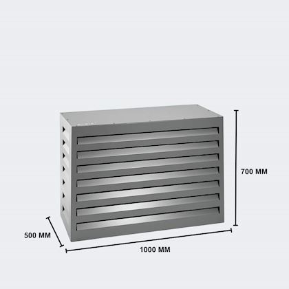 Evolar Evo-cover omkasting Small licht antraciet aluminium gepoedercoat 700 x 1000 x 500 mm + condensorschot en opstelvoetjes
