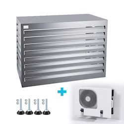 Evolar Evo-cover omkasting Large licht antraciet aluminium gepoedercoat 1100 x 1200 x 650 mm + condensorschot en opstelvoetjes