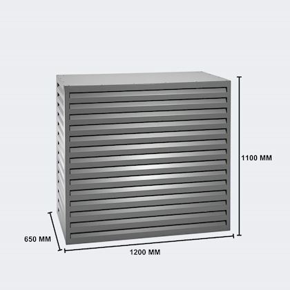 Evolar Evo-cover omkasting Large licht antraciet aluminium gepoedercoat 1100 x 1200 x 650 mm + condensorschot en opstelvoetjes