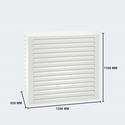 Evolar Evo-cover omkasting Large wit aluminium gepoedercoat 1100 x 1200 x 650 mm + condensorschot en opstelvoetjes