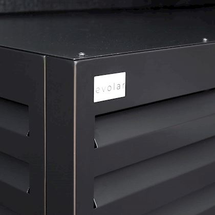 Evolar Evo-cover omkasting Small zwart aluminium gepoedercoat 700 x 1000 x 500 mm + condensorschot en opstelvoetjes