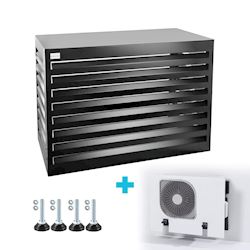 Evolar Evo-cover omkasting Small zwart aluminium gepoedercoat 700 x 1000 x 500 mm + condensorschot en opstelvoetjes