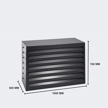Evolar Evo-cover omkasting Small zwart aluminium gepoedercoat 700 x 1000 x 500 mm + condensorschot en opstelvoetjes