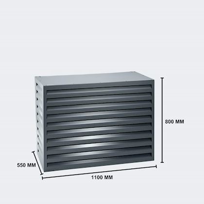 Evolar Evo-cover omkasting Medium donker antraciet aluminium gepoedercoat 800 x 1100 x 550 mm + condensorschot en opstelvoetjes