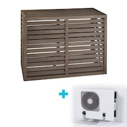 Evolar Evo-cover omkasting Small houtlook natuurlijk bruin 700 x 1000 x 500 mm + condensorschot