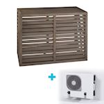 Evolar Evo-cover omkasting Large houtlook natuurlijk bruin 1100 x 1200 x 650 mm + condensorschot