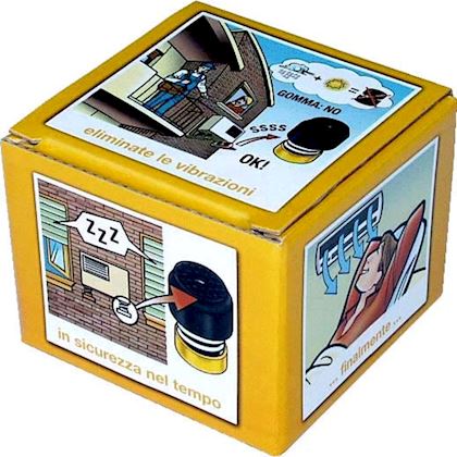 Soleco trillingsdemperset Geel 50-80kg M8 (2x Geel + 2x Blauw)