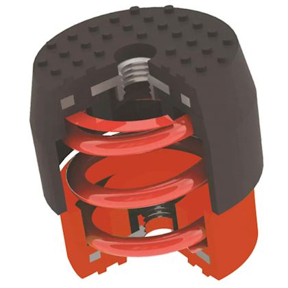 Soleco trillingsdemperset Bruin 70-120kg M8  (2x Wit + 2x Rood)