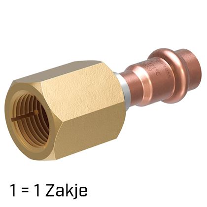 Vsh CoolPress flare koppeling brons RVS conus & bronzen moer 3/4" (per zakje a 2 stuks)