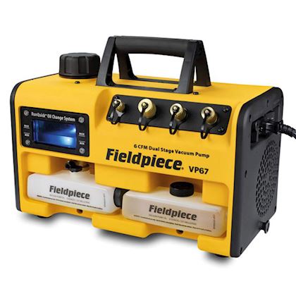 Fieldpiece vacuümpomp 6CFM (170 l/min) stroomsnelheid met 15 micron ultiem vacuüm 2-traps 230V