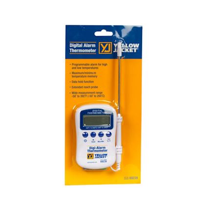 Yellow Jacket thermometer digitaal, meetbereik van -50°c tot +150°c, met geheugen en RVS-probe
