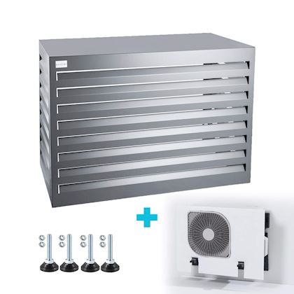 Evolar Evo-cover omkasting Small licht antraciet aluminium gepoedercoat 700 x 1000 x 500 mm + condensorschot en opstelvoetjes