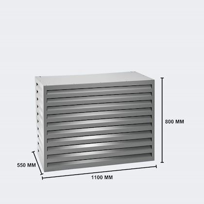 Evolar Evo-cover omkasting Medium licht antraciet aluminium gepoedercoat 800 x 1100 x 550 mm + condensorschot en opstelvoetjes