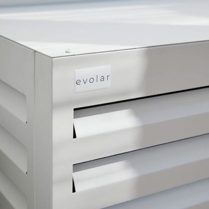 Evolar Evo-cover omkasting Large wit aluminium gepoedercoat 1100 x 1200 x 650 mm + condensorschot en opstelvoetjes