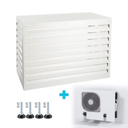 Evolar Evo-cover omkasting Large wit aluminium gepoedercoat 1100 x 1200 x 650 mm + condensorschot en opstelvoetjes