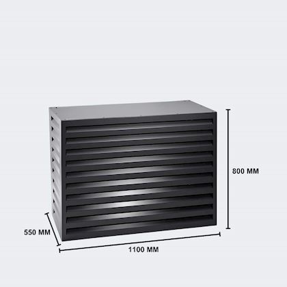 Evolar Evo-cover omkasting Medium zwart aluminium gepoedercoat 800 x 1100 x 550 mm + condensorschot en opstelvoetjes