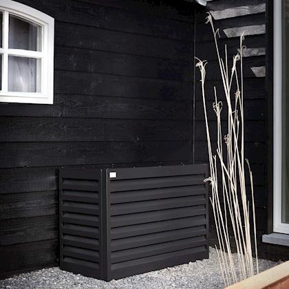 Evolar Evo-cover omkasting Large zwart aluminium gepoedercoat 1100 x 1200 x 650 mm + condensorschot en opstelvoetjes