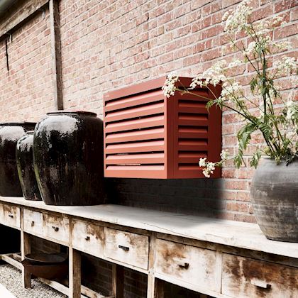 Evolar Evo-cover omkasting Small steenrood aluminium gepoedercoat 700 x 1000 x 500 mm + condensorschot en opstelvoetjes