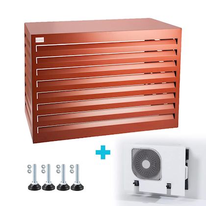 Evolar Evo-cover omkasting Small steenrood aluminium gepoedercoat 700 x 1000 x 500 mm + condensorschot en opstelvoetjes