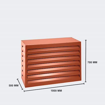 Evolar Evo-cover omkasting Small steenrood aluminium gepoedercoat 700 x 1000 x 500 mm + condensorschot en opstelvoetjes