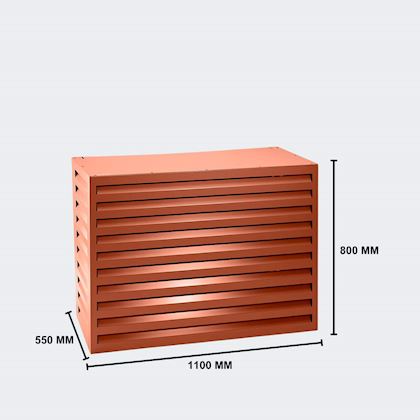 Evolar Evo-cover omkasting Medium steenrood aluminium gepoedercoat 800 x 1100 x 550 mm + condensorschot en opstelvoetjes