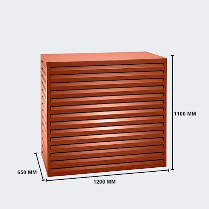 Evolar Evo-cover omkasting Large steenrood aluminium gepoedercoat 1100 x 1200 x 650 mm + condensorschot en opstelvoetjes