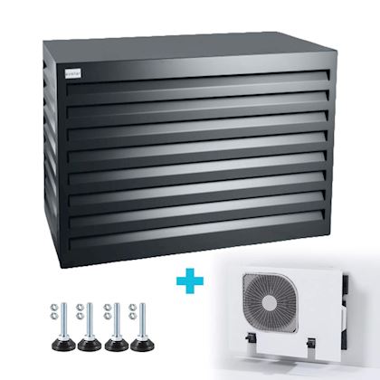 Evolar Evo-cover omkasting Small donker antraciet aluminium gepoedercoat 700 x 1000 x 500 mm + condensorschot en opstelvoetjes