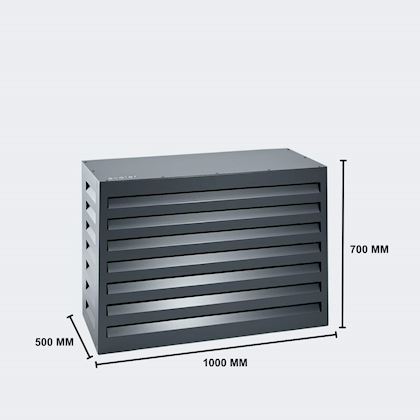 Evolar Evo-cover omkasting Small donker antraciet aluminium gepoedercoat 700 x 1000 x 500 mm + condensorschot en opstelvoetjes