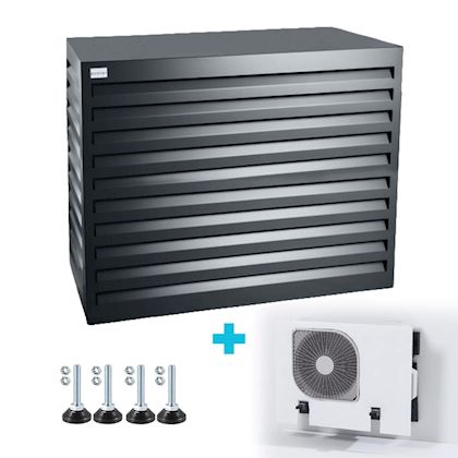 Evolar Evo-cover omkasting Medium donker antraciet aluminium gepoedercoat 800 x 1100 x 550 mm + condensorschot en opstelvoetjes