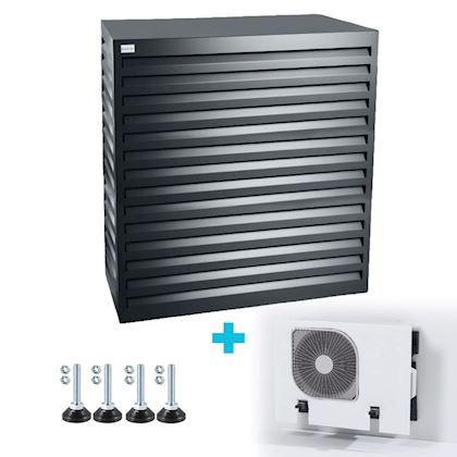 Evolar Evo-cover omkasting Large antraciet donker aluminium gepoedercoat 1100 x 1200 x 650 mm + condensorschot en opstelvoetjes