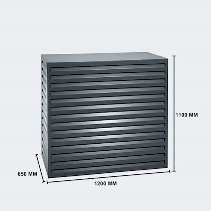 Evolar Evo-cover omkasting Large antraciet donker aluminium gepoedercoat 1100 x 1200 x 650 mm + condensorschot en opstelvoetjes