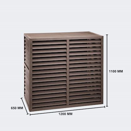 Evolar Evo-cover omkasting Large houtlook natuurlijk bruin 1100 x 1200 x 650 mm + condensorschot