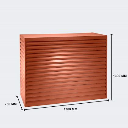 Evolar Evo-cover omkasting Extra-Large steenrood aluminium gepoedercoat 1300 x 1700 x 750 mm