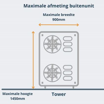 Evolar omkasting Tower zwart 1600 x 1200 x 650 mm