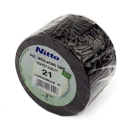 Nitto PVC tape zwart 50mm x 20m (dikte = 0,19mm)