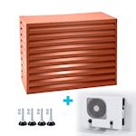 Evolar Evo-cover omkasting Medium steenrood aluminium gepoedercoat 800 x 1100 x 550 mm + condensorschot en opstelvoetjes
