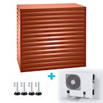 Evolar Evo-cover omkasting Large steenrood aluminium gepoedercoat 1100 x 1200 x 650 mm + condensorschot en opstelvoetjes