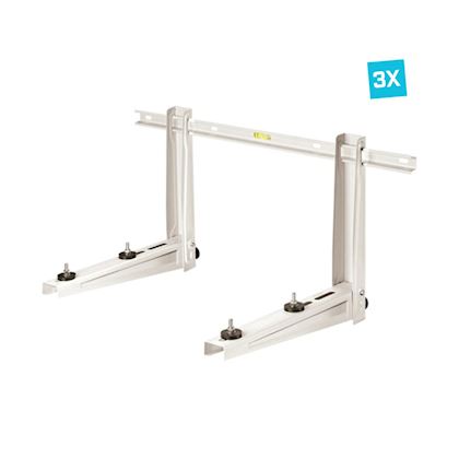 Rodigas MS230 3x wandbeugel Wit met inschuifrail b=800 mm, l=420 mm, sleufgat h.o.h. max. 334 mm, max. 140 kg