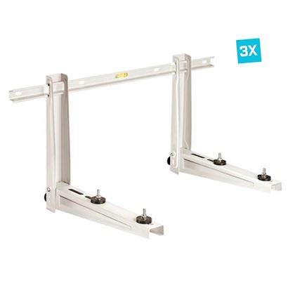 Rodigas MS253 3x wandbeugel Wit met inschuifrail b=800 mm, l=465 mm, sleufgat h.o.h. max. 375 mm, max. 140 kg