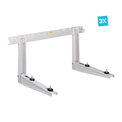 Rodigas MS257 3x wandbeugel Wit met inschuifrail b=800 mm, l=550 mm, sleufgat h.o.h. max. 464 mm, max. 140 kg
