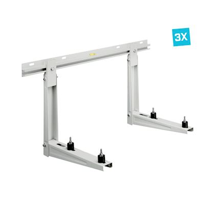 Rodigas MS219 3x wandbeugel Wit met inschuifrail b=1000 mm, l=550 mm, sleufgat h.o.h. max. 464 mm, max. 140 kg